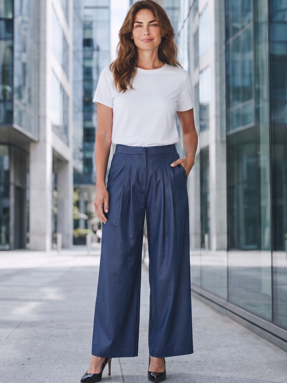New $198 J. McLaughlin Amal Long Bottoms Linen Blend Navy Pants Size 6